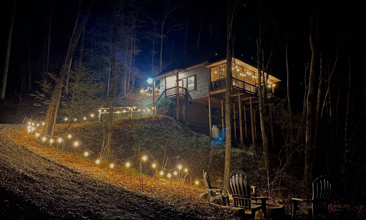 Blue Ridge Cabin | Cabin in the Trees Overlooking Stocked Trout Stream. Hot tub and Fire pit.
