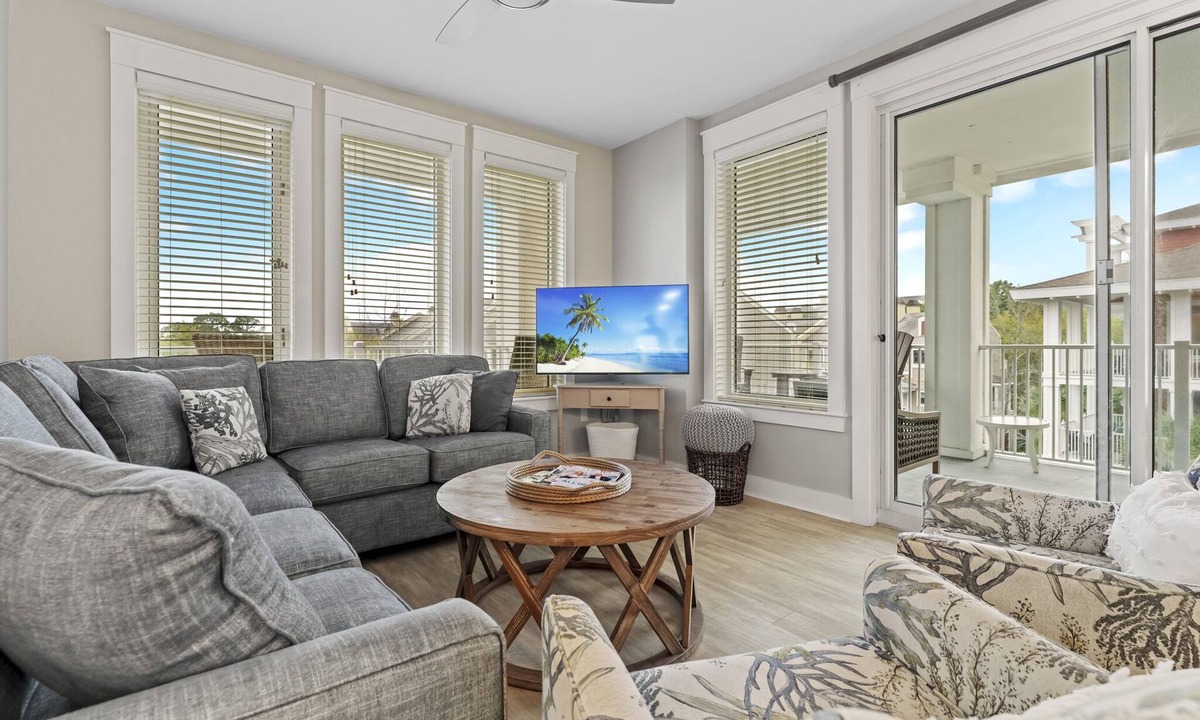 Baytowne Wharf Condo | Charming 2BR at Wharf! Beach, Tropical Pool + Hot Tub, Tram, Spacious Balcony