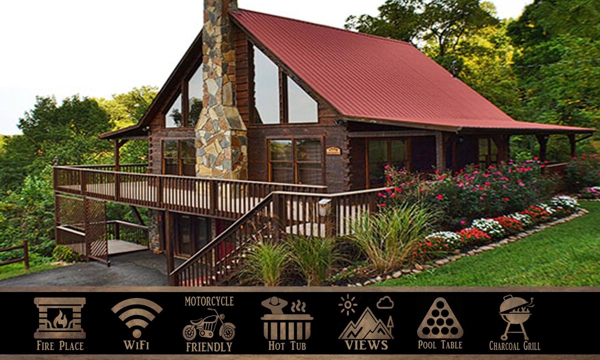 Sevierville Cabin | Chimney Ridge} Mountain Views Game Room Hot Tub Wifi