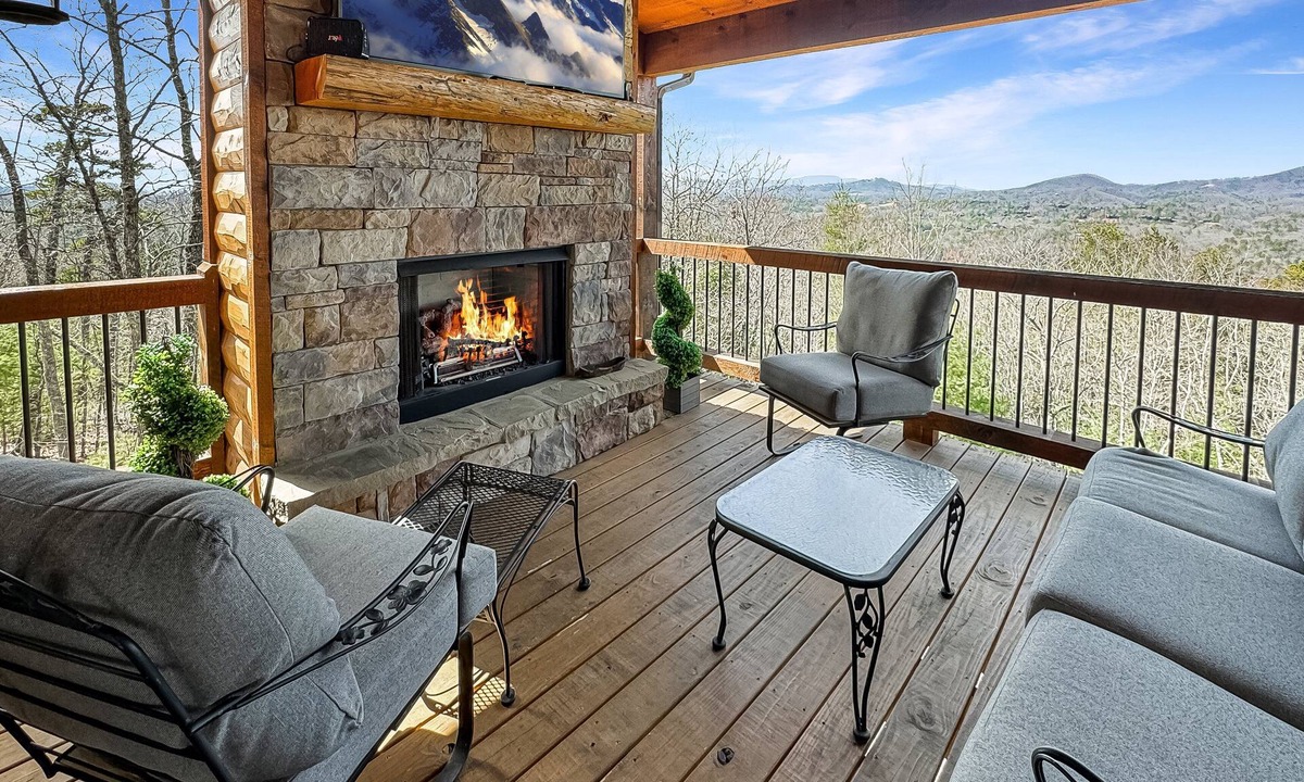 Morganton Cabin | Heavenly Hideaway - Outdoor Living Area | Panoramic Views | Hot Tub