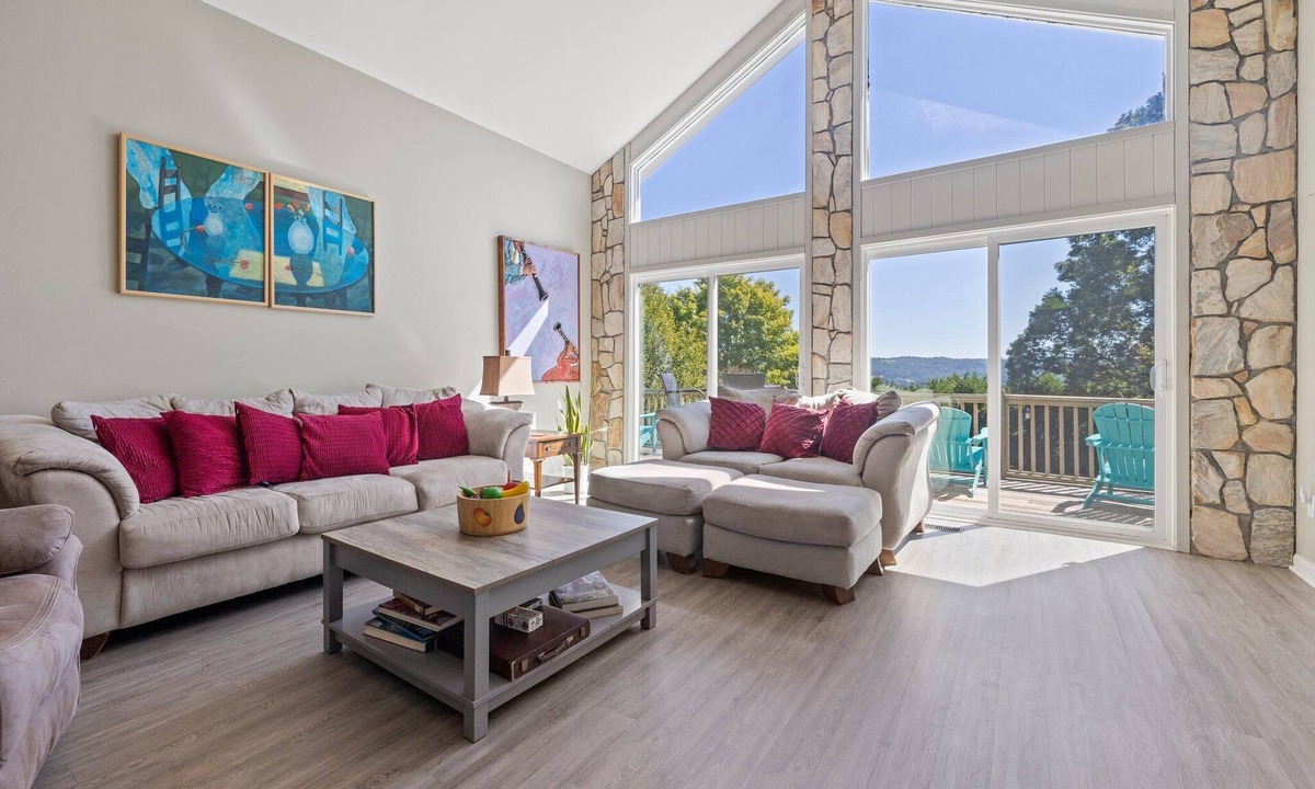 Hendersonville House | Mountain view, deck, sunroom, wood fireplace, dogs welcome!