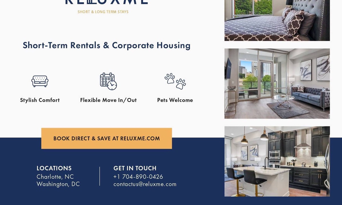 Charlotte Apartment | NEW! Reluxme | Walkable 2BR Loft w/ Gym + Pool