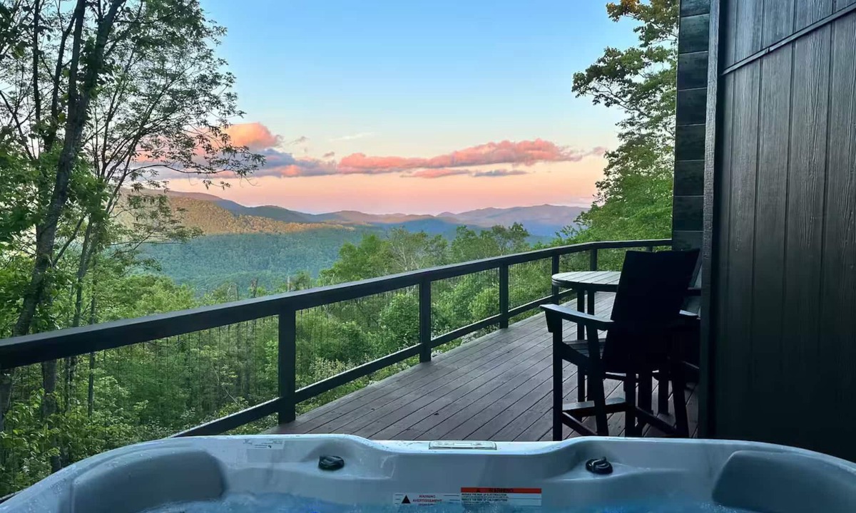 Asheville House | Panoramic Blue Ridge Views Hot Tub Designer Mountain Home in Asheville