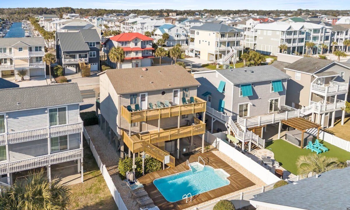 Ocean Isle Beach House | Pet Friendly Beach Walk Retreat with Private Pool
