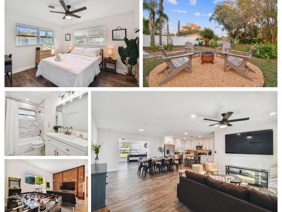 Bearss Plaza House | Plush sheets, Games!, Huge backyard, Massage Chair