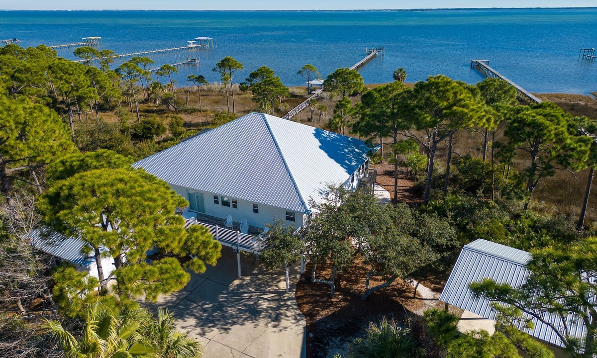 Cape San Blas House | Private pool, hot tub, fenced dog walk, private dock, handicap ramp, Bayfront