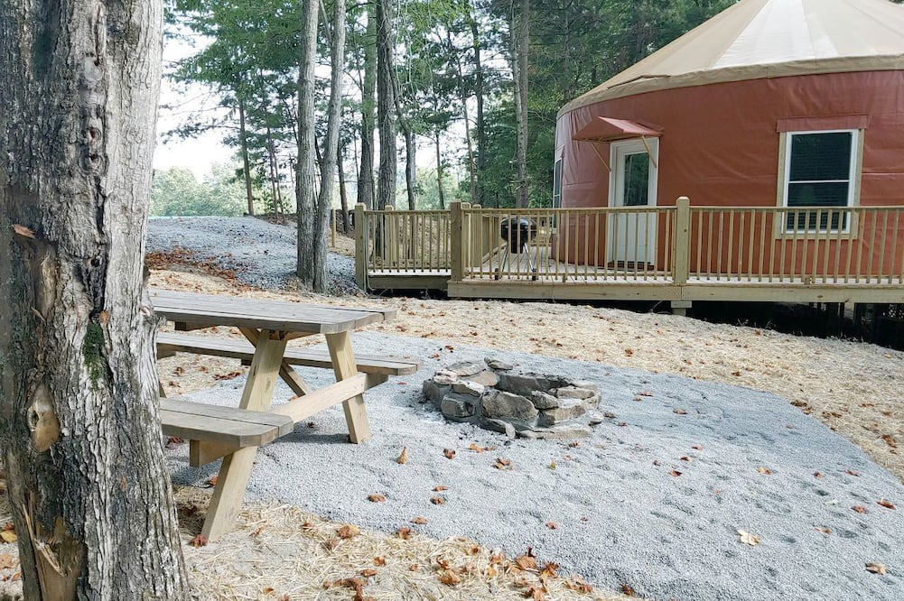 Glen Lyn Cabin | Riverside Mongolian Yurt Glamping Retreat for Six in Virginia