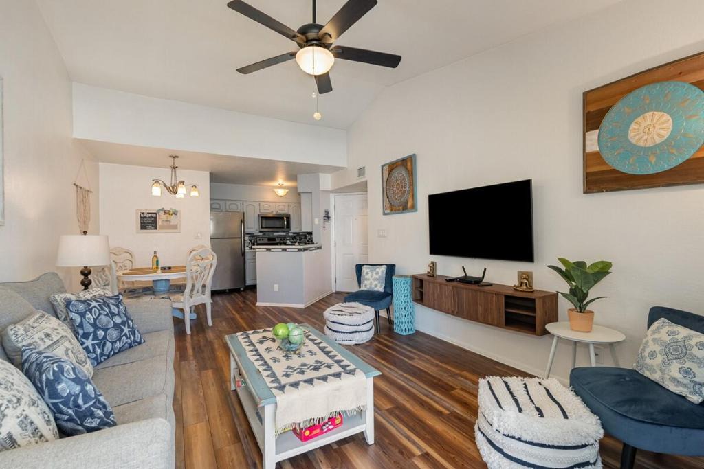 Ocean Side Village Apartment | Serene Zen King Bed Condo - Half Mile from Beach