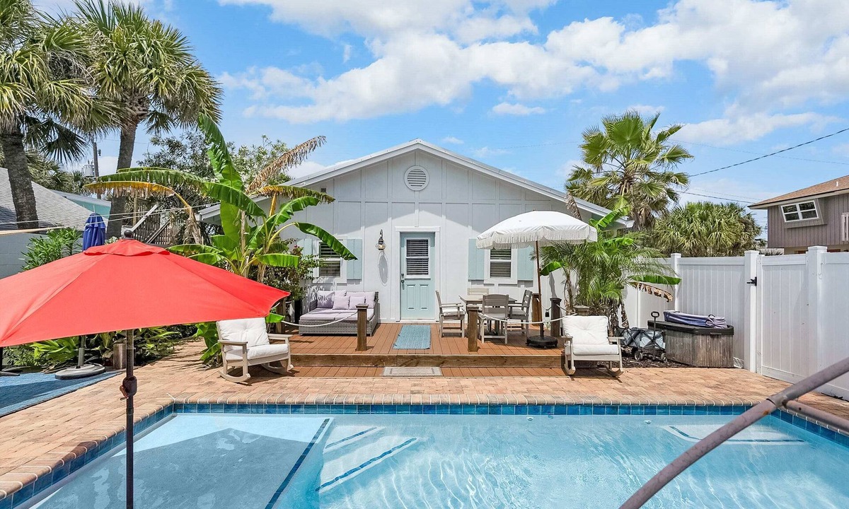 St. Augustine Beach House | Sparkling Pool, By Beach, Outdoor Kitchen, Fire Pit
