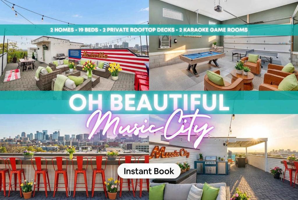 Nashville House | Ultimate Rooftop Double Games BBQ Skyline Views