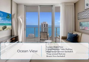 High Floor 2BR -2 BA - Resort Fees & Parking Incl