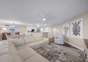 Pine Cove #101 is a 3/2 beachfront Sanibel vacation rental condo