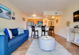 Waterfront condo with sunset views of Tampa Bay.