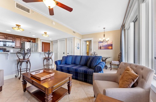 Baytowne Wharf Condo | 1BR Condo at Baytowne Wharf! Beach Tram, Tropical Pool, Hot Tub, Balcony View