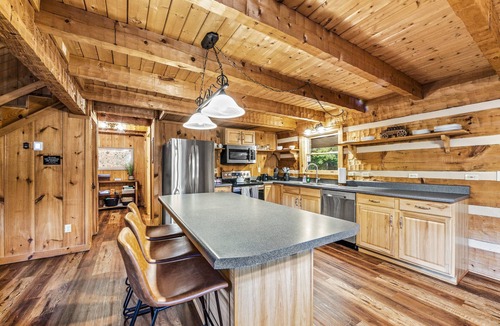 Sevierville Cabin | 6 Acre Retreat, 6mi to PF, View, Hot Tub, Decks, Pets, Pool Table, Arcade Games