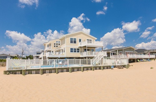 Sandbridge House | Beachfront house featuring private hot tub & pool, WiFi, private W/D, AC