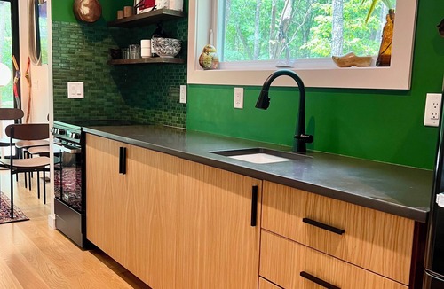 Altamont Ski Chalet | Black Sparrow is a new, perfect, 2-bedroom, 2-bath wooded chalet on private lake