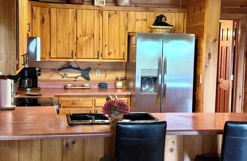 Mineral Bluff Cabin | BLUE RIDGE CABIN with VIEWS, fireplace, hot tub, pool table, and foosball.