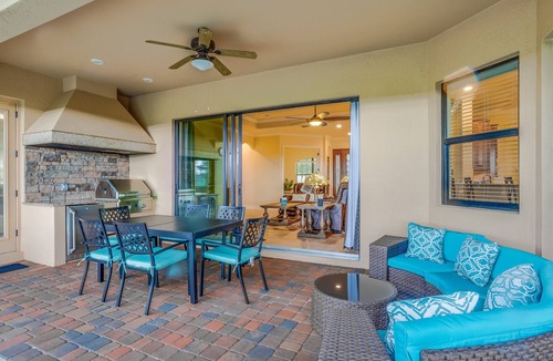 Bonita Springs House | Bonita National dog-friendly home with a lanai, pool, pool spa, and home office