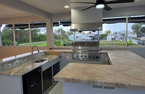 Grove City House | Canal front, Pool, outdoor kitchen, dock, no bridge, boat landing, Gulf access