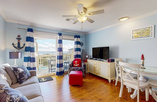 North Forest Beach Condo | Charming Waterfront Villa with Ocean Views, Private Balcony & Pool, Steps to the Beach