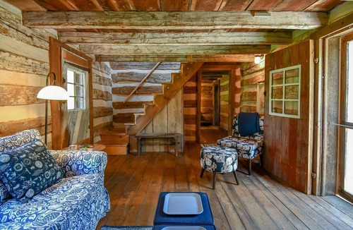 Raphine Cabin | Creekside historic log cabin with all modern amenities at historic Wade's Mill