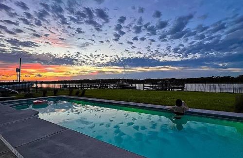 Holden Beach House | Custom home on the Intracoastal with water views, pool, dock, & decks