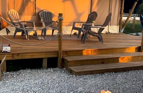 Okeechobee RV Rental | Double Deluxe Safari Tent with Fire Pit and Hammocks in Basinger, Florida