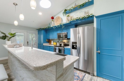 Palm Bay House | Elegant Space Coast Private Pool Home w/Garden, Fire Pit, and Billiard Room