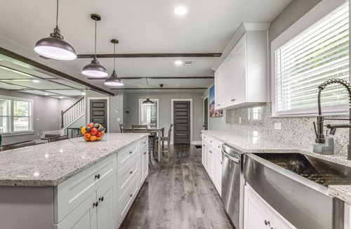 Leslie Estates House | Family-Friendly Deck & Yard: Modern Decatur Home