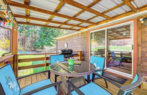 Robbinsville Cabin | Fire Pit & Decks: Creekside Cabin in Robbinsville