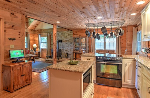 Leicester Cabin | Gorgeous Log Cabin w/Mtn Views*Fenced Yard*Hot Tub*15 Minutes to Downtown AVL!