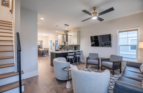 Brevard House | Lumberyard Oasis - Firepit, Outdoor Shower, 3 King Beds, Office Studio, Hot Tub
