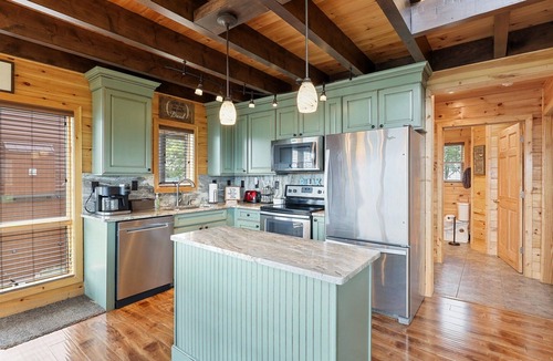 Sevierville Cabin | Luxury Retreat, Unobstructed Panoramic View, Central Location,Hot Tub, EV,Arcade