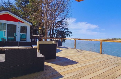 Steele Creek Cabin | New Waterfront Cabin on the Large Sundeck #22