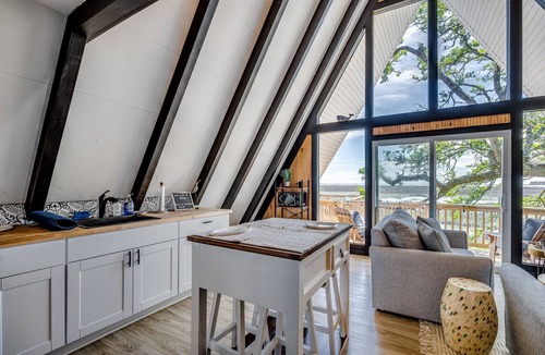 North Myrtle Beach Cottage | Private A-Frame home with HOT TUB and FIREPIT! Two large decks with Ocean views!