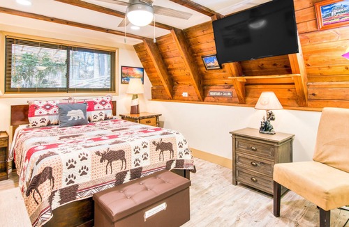 Bent Creek Ski Chalet | Recently updated rustic A-frame with hot tub, dazzling outdoor views, & firepit