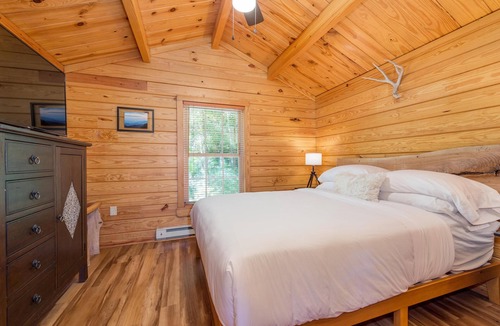 Arden Ski Chalet | Riverfront Vintage Cabin w/ Hot Tub, Full Kitchen