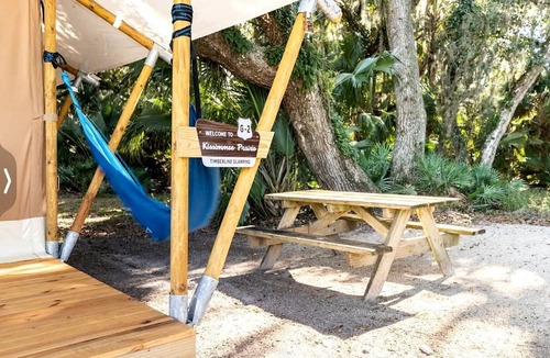 Okeechobee RV Rental | Safari Tent Retreat with Fire Pit and Hammocks in Basinger, Florida