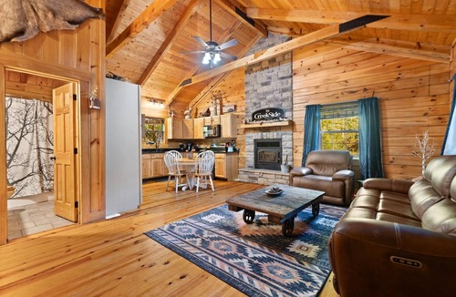 Means Ski Chalet | Secluded 2-BD cabin, tranquil mountain setting. Hot Tub Gazebo! Wood fireplace.