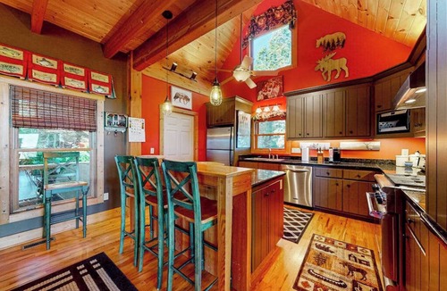 Clyde House | Secluded Smoky Mountain home with panoramic views, wood stove, & hot tub