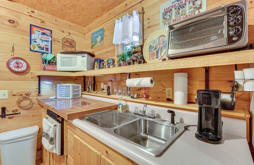 Unaka Apartment | Smoky Mtn Tiny Cabin Hideaway: Hot Tub, Patio