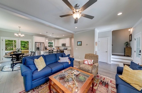 Helen House | Spacious 6BR Helen cabin with fire pit, game room & pool access.Helen Ga
