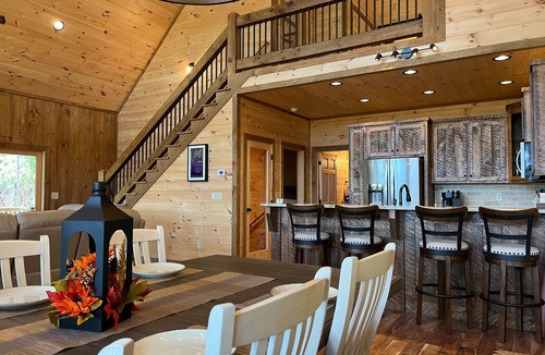 Cherry Log Cabin | Spacious mountain cabin w/mountain views, hot tub & game room!
