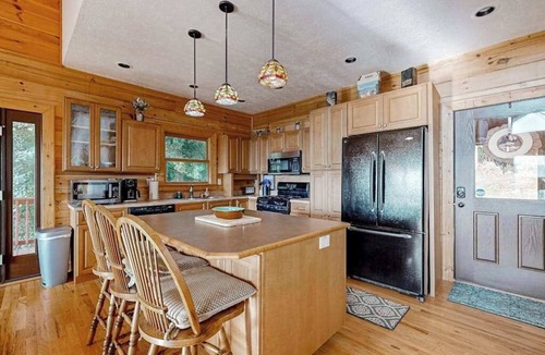 Glens of Ironduff House | Spacious & rustic mountain-view cabin with decks, Ping-Pong, foosball, fireplace
