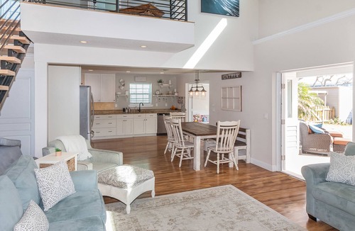 Vilano Beach House | Steps to the beach, heated pool with guest house and courtyard