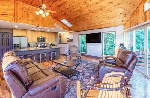 Alarka House | Stunning Home with Free WiFi, Deck, Wood Fireplace, & Mountain Views