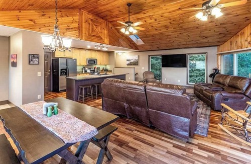 Alarka House | Stunning Home with Free WiFi, Deck, Wood Fireplace, & Mountain Views
