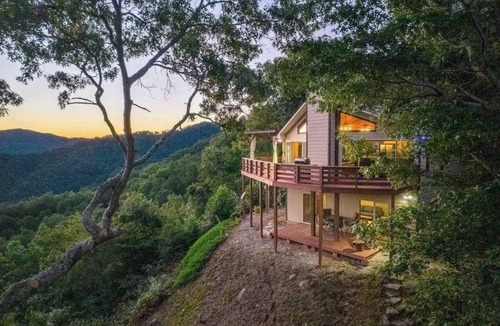 Alarka House | Stunning Home with Free WiFi, Deck, Wood Fireplace, & Mountain Views