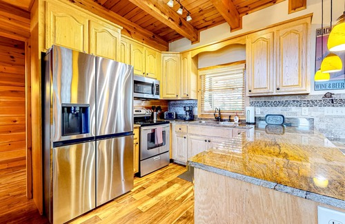 Morganton Cabin | Sunlit cabin with private hot tub, fireplace & stunning mountain views